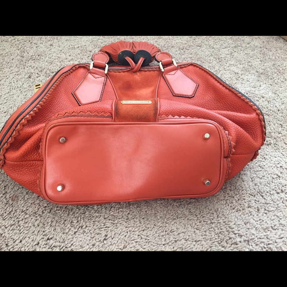 Burberry prosum orange suede and leather handbag - Picture 6 of 8
